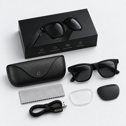 RoamSight™ AI Smart Glasses + Protective Charging Case
